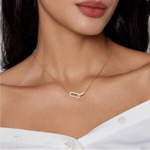 Aurelia Pave Link Necklace – Gold Vermeil Minimalist Statement